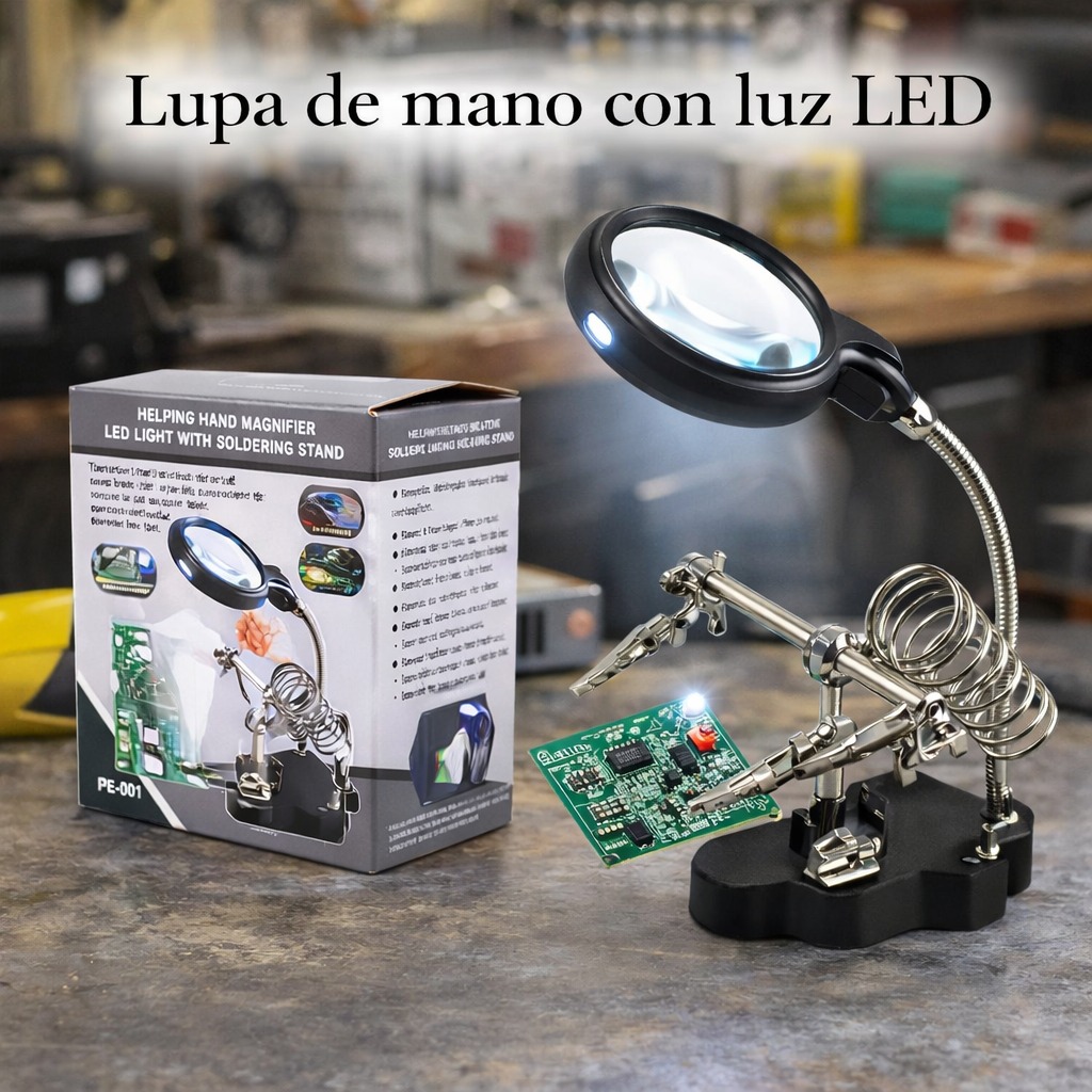 Lupa de mano con luz led